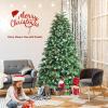 image:imageGoplus 7 FT PreLit Royal Blue Snow Flocked Christmas Tree Artificial Hinged Xmas Tree with 340 LED Lights 900 Branch Tips 3 Modes Timer Remote Metal Base Home Office Holiday DecorationGreen Pine Tree