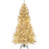 image:imageGoplus 7 FT PreLit Royal Blue Snow Flocked Christmas Tree Artificial Hinged Xmas Tree with 340 LED Lights 900 Branch Tips 3 Modes Timer Remote Metal Base Home Office Holiday DecorationWhite