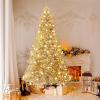 image:imageGoplus 7 FT PreLit Royal Blue Snow Flocked Christmas Tree Artificial Hinged Xmas Tree with 340 LED Lights 900 Branch Tips 3 Modes Timer Remote Metal Base Home Office Holiday DecorationWhite