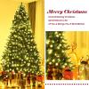image:imageGoplus 7 FT PreLit Royal Blue Snow Flocked Christmas Tree Artificial Hinged Xmas Tree with 340 LED Lights 900 Branch Tips 3 Modes Timer Remote Metal Base Home Office Holiday DecorationGreen