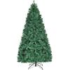 image:imageGoplus 7 FT PreLit Royal Blue Snow Flocked Christmas Tree Artificial Hinged Xmas Tree with 340 LED Lights 900 Branch Tips 3 Modes Timer Remote Metal Base Home Office Holiday DecorationGreen