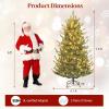 image:imageGoplus 7 FT PreLit Royal Blue Snow Flocked Christmas Tree Artificial Hinged Xmas Tree with 340 LED Lights 900 Branch Tips 3 Modes Timer Remote Metal Base Home Office Holiday DecorationMulticolored With Pine Cones