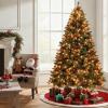 image:imageGoplus 7 FT PreLit Royal Blue Snow Flocked Christmas Tree Artificial Hinged Xmas Tree with 340 LED Lights 900 Branch Tips 3 Modes Timer Remote Metal Base Home Office Holiday DecorationMulticolored