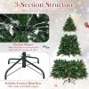 image:imageGoplus 7 FT PreLit Royal Blue Snow Flocked Christmas Tree Artificial Hinged Xmas Tree with 340 LED Lights 900 Branch Tips 3 Modes Timer Remote Metal Base Home Office Holiday DecorationMulticolored