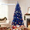 image:imageGoplus 7 FT PreLit Royal Blue Snow Flocked Christmas Tree Artificial Hinged Xmas Tree with 340 LED Lights 900 Branch Tips 3 Modes Timer Remote Metal Base Home Office Holiday DecorationRoyal Blue