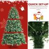 image:imageGoplus 7 FT PreLit Royal Blue Snow Flocked Christmas Tree Artificial Hinged Xmas Tree with 340 LED Lights 900 Branch Tips 3 Modes Timer Remote Metal Base Home Office Holiday DecorationGreen Pine Tree