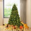 image:imageGoplus 7 FT PreLit Royal Blue Snow Flocked Christmas Tree Artificial Hinged Xmas Tree with 340 LED Lights 900 Branch Tips 3 Modes Timer Remote Metal Base Home Office Holiday DecorationGreen