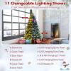 image:imageGoplus 7 FT PreLit Royal Blue Snow Flocked Christmas Tree Artificial Hinged Xmas Tree with 340 LED Lights 900 Branch Tips 3 Modes Timer Remote Metal Base Home Office Holiday DecorationGreen Pine Tree