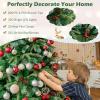 image:imageGoplus 7 FT PreLit Royal Blue Snow Flocked Christmas Tree Artificial Hinged Xmas Tree with 340 LED Lights 900 Branch Tips 3 Modes Timer Remote Metal Base Home Office Holiday DecorationGreen Pine Tree