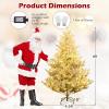 image:imageGoplus 7 FT PreLit Royal Blue Snow Flocked Christmas Tree Artificial Hinged Xmas Tree with 340 LED Lights 900 Branch Tips 3 Modes Timer Remote Metal Base Home Office Holiday DecorationSnowy