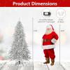 image:imageGoplus 7 FT PreLit Royal Blue Snow Flocked Christmas Tree Artificial Hinged Xmas Tree with 340 LED Lights 900 Branch Tips 3 Modes Timer Remote Metal Base Home Office Holiday DecorationWhite