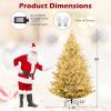 image:imageGoplus 7 FT PreLit Royal Blue Snow Flocked Christmas Tree Artificial Hinged Xmas Tree with 340 LED Lights 900 Branch Tips 3 Modes Timer Remote Metal Base Home Office Holiday DecorationSnowy