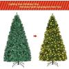 image:imageGoplus 7 FT PreLit Royal Blue Snow Flocked Christmas Tree Artificial Hinged Xmas Tree with 340 LED Lights 900 Branch Tips 3 Modes Timer Remote Metal Base Home Office Holiday DecorationGreen