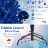 image:imageGoplus 7 FT PreLit Royal Blue Snow Flocked Christmas Tree Artificial Hinged Xmas Tree with 340 LED Lights 900 Branch Tips 3 Modes Timer Remote Metal Base Home Office Holiday DecorationRoyal Blue