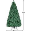 image:imageGoplus 7 FT PreLit Royal Blue Snow Flocked Christmas Tree Artificial Hinged Xmas Tree with 340 LED Lights 900 Branch Tips 3 Modes Timer Remote Metal Base Home Office Holiday DecorationGreen
