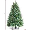 image:imageGoplus 7 FT PreLit Royal Blue Snow Flocked Christmas Tree Artificial Hinged Xmas Tree with 340 LED Lights 900 Branch Tips 3 Modes Timer Remote Metal Base Home Office Holiday DecorationGreen Pine Tree