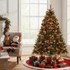 image:imageGoplus 7 FT PreLit Royal Blue Snow Flocked Christmas Tree Artificial Hinged Xmas Tree with 340 LED Lights 900 Branch Tips 3 Modes Timer Remote Metal Base Home Office Holiday DecorationMulticolored