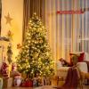 image:imageGoplus 7 FT PreLit Royal Blue Snow Flocked Christmas Tree Artificial Hinged Xmas Tree with 340 LED Lights 900 Branch Tips 3 Modes Timer Remote Metal Base Home Office Holiday DecorationGreen Pine Tree