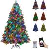 image:imageGoplus 7 FT PreLit Royal Blue Snow Flocked Christmas Tree Artificial Hinged Xmas Tree with 340 LED Lights 900 Branch Tips 3 Modes Timer Remote Metal Base Home Office Holiday DecorationMulticolored