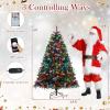 image:imageGoplus 7 FT PreLit Royal Blue Snow Flocked Christmas Tree Artificial Hinged Xmas Tree with 340 LED Lights 900 Branch Tips 3 Modes Timer Remote Metal Base Home Office Holiday DecorationMulticolored