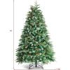 image:imageGoplus 7 FT PreLit Royal Blue Snow Flocked Christmas Tree Artificial Hinged Xmas Tree with 340 LED Lights 900 Branch Tips 3 Modes Timer Remote Metal Base Home Office Holiday DecorationGreen Pine Tree