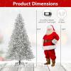 image:imageGoplus 7 FT PreLit Royal Blue Snow Flocked Christmas Tree Artificial Hinged Xmas Tree with 340 LED Lights 900 Branch Tips 3 Modes Timer Remote Metal Base Home Office Holiday DecorationWhite
