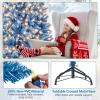 image:imageGoplus 7 FT PreLit Royal Blue Snow Flocked Christmas Tree Artificial Hinged Xmas Tree with 340 LED Lights 900 Branch Tips 3 Modes Timer Remote Metal Base Home Office Holiday DecorationBlue