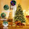 image:imageGoplus 7 FT PreLit Royal Blue Snow Flocked Christmas Tree Artificial Hinged Xmas Tree with 340 LED Lights 900 Branch Tips 3 Modes Timer Remote Metal Base Home Office Holiday DecorationGreen Pine Tree