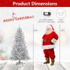 image:imageGoplus 7 FT PreLit Royal Blue Snow Flocked Christmas Tree Artificial Hinged Xmas Tree with 340 LED Lights 900 Branch Tips 3 Modes Timer Remote Metal Base Home Office Holiday DecorationWhite