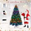 image:imageGoplus 7 FT PreLit Royal Blue Snow Flocked Christmas Tree Artificial Hinged Xmas Tree with 340 LED Lights 900 Branch Tips 3 Modes Timer Remote Metal Base Home Office Holiday DecorationMulticolored