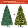 image:imageGoplus 7 FT PreLit Royal Blue Snow Flocked Christmas Tree Artificial Hinged Xmas Tree with 340 LED Lights 900 Branch Tips 3 Modes Timer Remote Metal Base Home Office Holiday DecorationGreen
