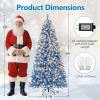 image:imageGoplus 7 FT PreLit Royal Blue Snow Flocked Christmas Tree Artificial Hinged Xmas Tree with 340 LED Lights 900 Branch Tips 3 Modes Timer Remote Metal Base Home Office Holiday DecorationBlue