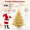 image:imageGoplus 7 FT PreLit Royal Blue Snow Flocked Christmas Tree Artificial Hinged Xmas Tree with 340 LED Lights 900 Branch Tips 3 Modes Timer Remote Metal Base Home Office Holiday DecorationSnowy