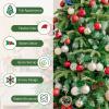 image:imageGoplus 7 FT PreLit Royal Blue Snow Flocked Christmas Tree Artificial Hinged Xmas Tree with 340 LED Lights 900 Branch Tips 3 Modes Timer Remote Metal Base Home Office Holiday DecorationGreen Pine Tree