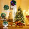 image:imageGoplus 7 FT PreLit Royal Blue Snow Flocked Christmas Tree Artificial Hinged Xmas Tree with 340 LED Lights 900 Branch Tips 3 Modes Timer Remote Metal Base Home Office Holiday DecorationGreen Pine Tree