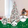 image:imageGoplus 7FT PreLit Snow Flocked Christmas Tree Artificial Hinged Xmas Tree W 450 LED Lights Foldable Metal Stand and 1116 Branch Tips Fake Snow Flocked Tree for Indoor Home Office Party DecorationSnowy