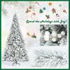 image:imageGoplus 7FT PreLit Snow Flocked Christmas Tree Artificial Hinged Xmas Tree W 450 LED Lights Foldable Metal Stand and 1116 Branch Tips Fake Snow Flocked Tree for Indoor Home Office Party DecorationSnowy