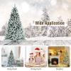 image:imageGoplus 7FT PreLit Snow Flocked Christmas Tree Artificial Hinged Xmas Tree W 450 LED Lights Foldable Metal Stand and 1116 Branch Tips Fake Snow Flocked Tree for Indoor Home Office Party DecorationGreen