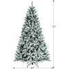 image:imageGoplus 7FT PreLit Snow Flocked Christmas Tree Artificial Hinged Xmas Tree W 450 LED Lights Foldable Metal Stand and 1116 Branch Tips Fake Snow Flocked Tree for Indoor Home Office Party DecorationGreen