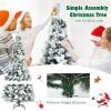 image:imageGoplus 7FT PreLit Snow Flocked Christmas Tree Artificial Hinged Xmas Tree W 450 LED Lights Foldable Metal Stand and 1116 Branch Tips Fake Snow Flocked Tree for Indoor Home Office Party DecorationSnowy