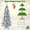 image:imageGoplus 7FT PreLit Snow Flocked Christmas Tree Artificial Hinged Xmas Tree W 450 LED Lights Foldable Metal Stand and 1116 Branch Tips Fake Snow Flocked Tree for Indoor Home Office Party DecorationWhite