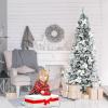 image:imageGoplus 7FT PreLit Snow Flocked Christmas Tree Artificial Hinged Xmas Tree W 450 LED Lights Foldable Metal Stand and 1116 Branch Tips Fake Snow Flocked Tree for Indoor Home Office Party DecorationWhite