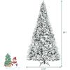 image:imageGoplus 7FT PreLit Snow Flocked Christmas Tree Artificial Hinged Xmas Tree W 450 LED Lights Foldable Metal Stand and 1116 Branch Tips Fake Snow Flocked Tree for Indoor Home Office Party DecorationSnowy