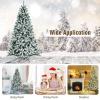 image:imageGoplus 7FT PreLit Snow Flocked Christmas Tree Artificial Hinged Xmas Tree W 450 LED Lights Foldable Metal Stand and 1116 Branch Tips Fake Snow Flocked Tree for Indoor Home Office Party DecorationGreen