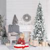 image:imageGoplus 7FT PreLit Snow Flocked Christmas Tree Artificial Hinged Xmas Tree W 450 LED Lights Foldable Metal Stand and 1116 Branch Tips Fake Snow Flocked Tree for Indoor Home Office Party DecorationWhite
