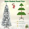 image:imageGoplus 7FT PreLit Snow Flocked Christmas Tree Artificial Hinged Xmas Tree W 450 LED Lights Foldable Metal Stand and 1116 Branch Tips Fake Snow Flocked Tree for Indoor Home Office Party DecorationWhite