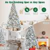 image:imageGoplus 7FT PreLit Snow Flocked Christmas Tree Artificial Hinged Xmas Tree W 450 LED Lights Foldable Metal Stand and 1116 Branch Tips Fake Snow Flocked Tree for Indoor Home Office Party DecorationSnowy