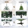 image:imageGoplus 7FT PreLit Snow Flocked Christmas Tree Artificial Hinged Xmas Tree W 450 LED Lights Foldable Metal Stand and 1116 Branch Tips Fake Snow Flocked Tree for Indoor Home Office Party DecorationGreen