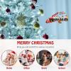 image:imageGoplus 7FT PreLit Snow Flocked Christmas Tree Artificial Hinged Xmas Tree W 450 LED Lights Foldable Metal Stand and 1116 Branch Tips Fake Snow Flocked Tree for Indoor Home Office Party DecorationCool White