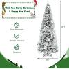 image:imageGoplus 7FT PreLit Snow Flocked Christmas Tree Artificial Hinged Xmas Tree W 450 LED Lights Foldable Metal Stand and 1116 Branch Tips Fake Snow Flocked Tree for Indoor Home Office Party DecorationWhite